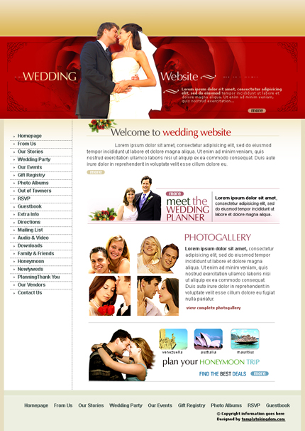Website Template Category Dating Wedding Code SB0076DAW