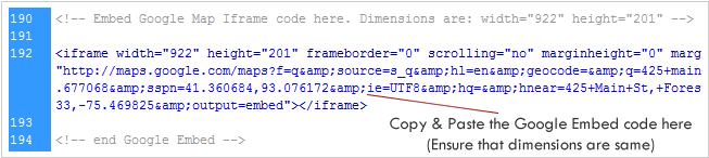Embed Google map code