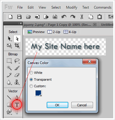 Create logo in Adobe Fireworks
