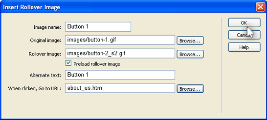 Insert Rollover in Dreamweaver CS5