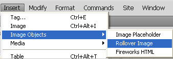 Insert Rollover in Dreamweaver